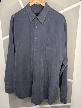 Vintage Baracuta Long Sleeve Shirt Men’s Large Blue Gray Modal Rayon Brushed